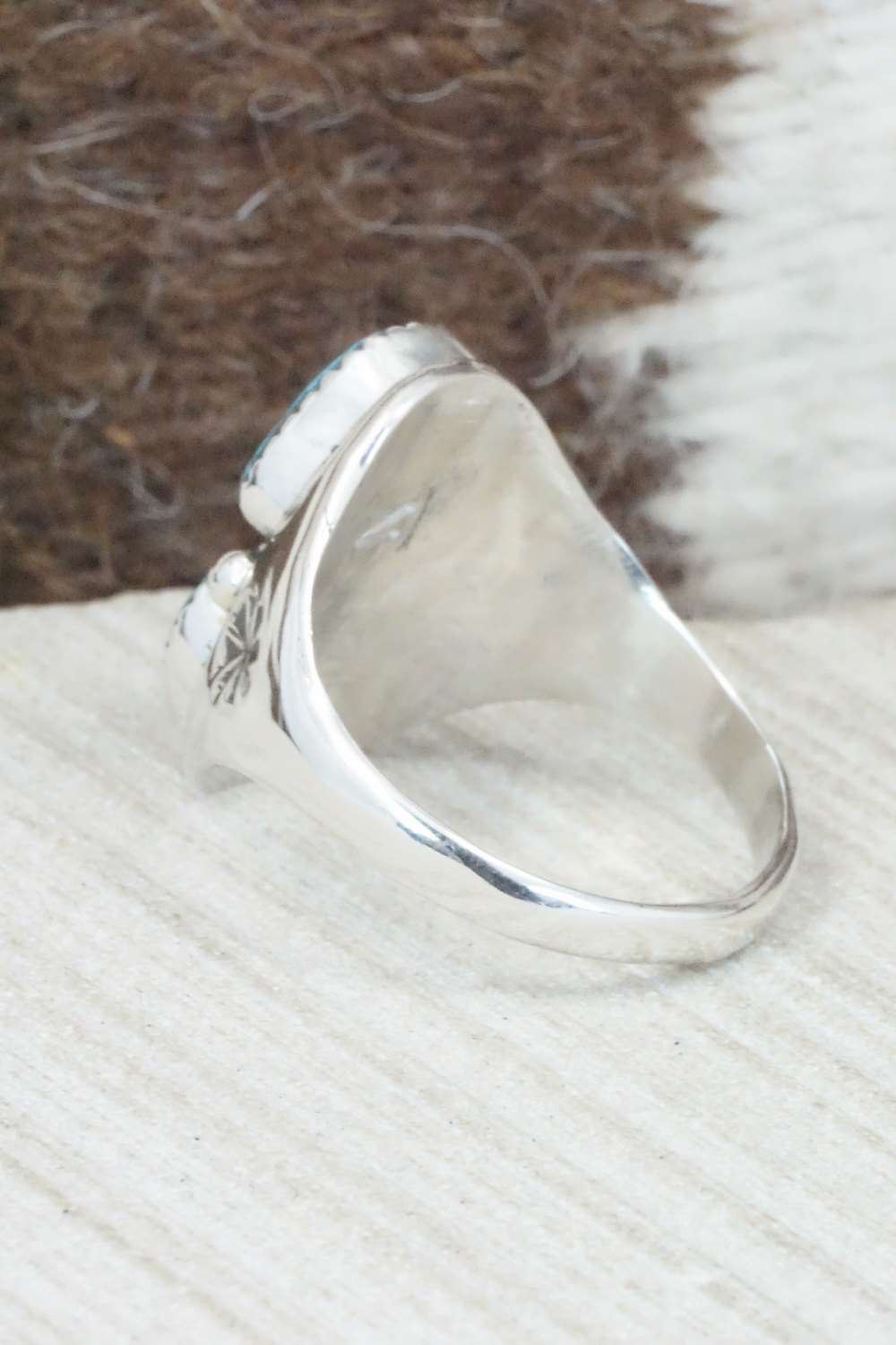 Turquoise & Sterling Silver Ring - Pauline Nelson - Size 13.25