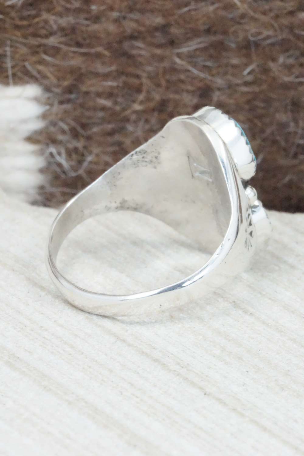 Turquoise & Sterling Silver Ring - Pauline Nelson - Size 13.25