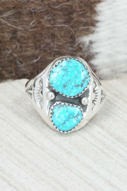 Turquoise & Sterling Silver Ring - Pauline Nelson - Size 12.5