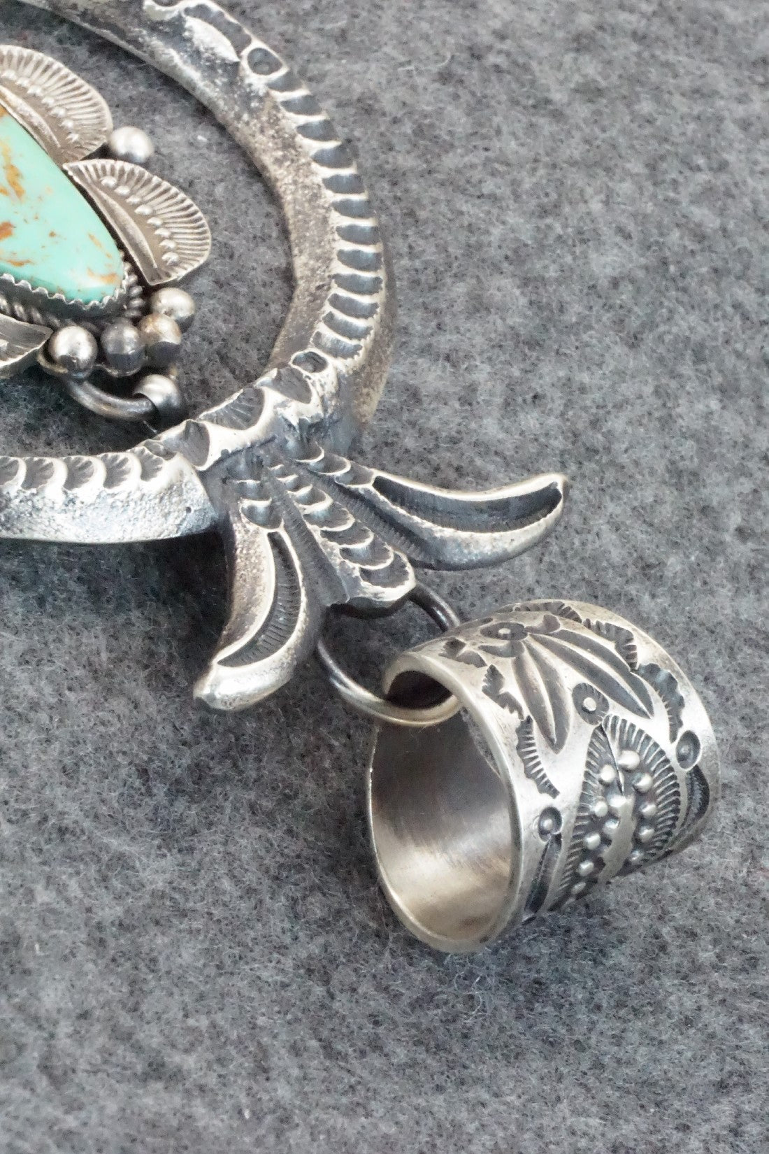 Turquoise & Spiny Oyster Sterling Silver Pendant - Kevin Billah