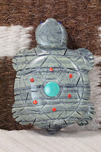 Turtle Zuni Fetish Carving - Reynold Lunasee