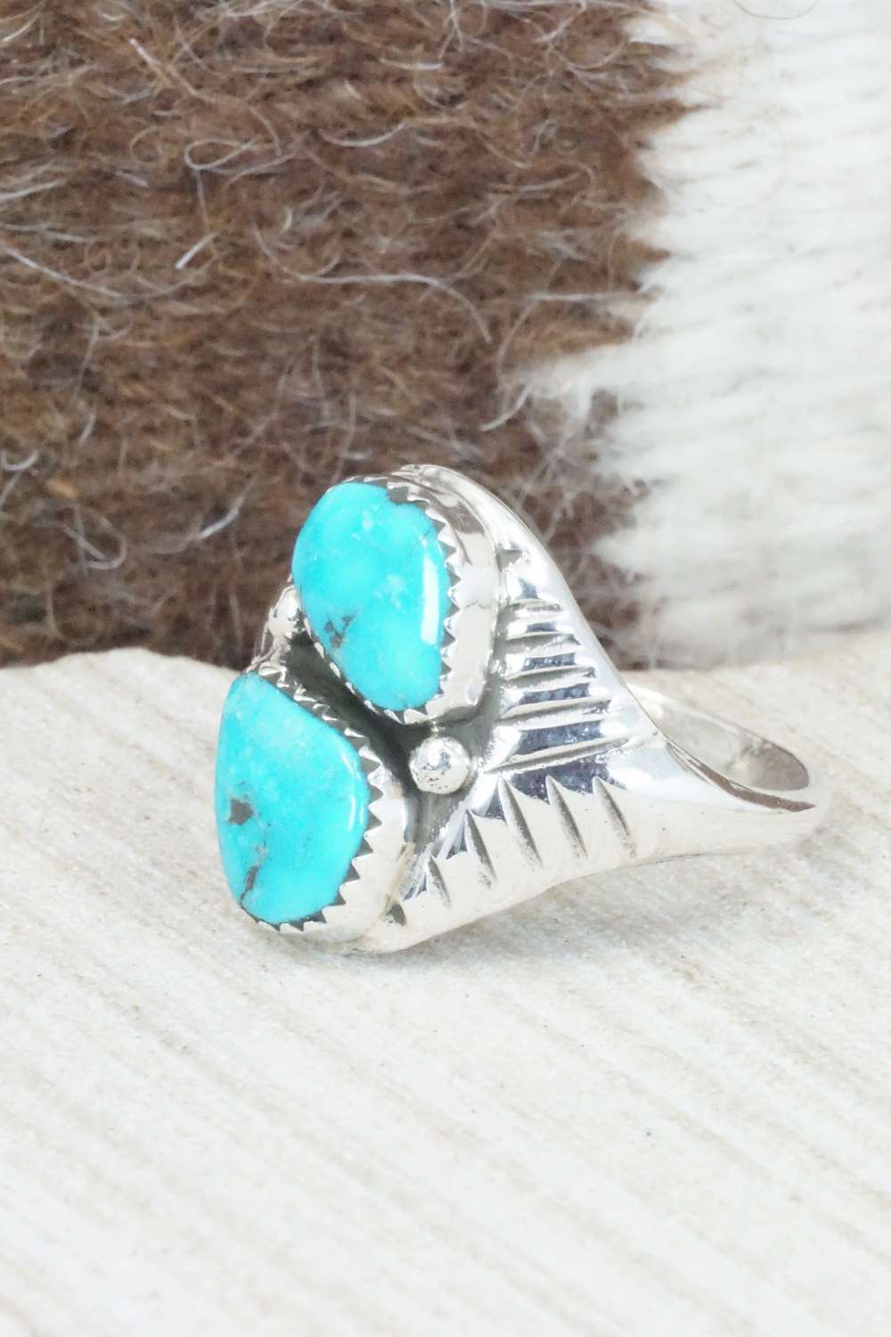 Turquoise & Sterling Silver Ring - Pauline Nelson - Size 13