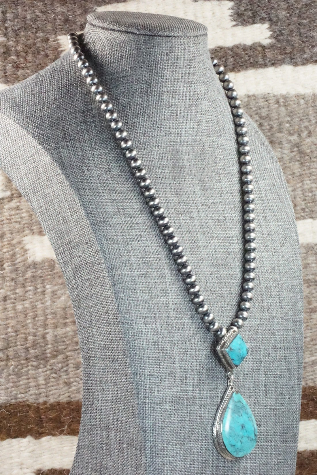 Turquoise & Sterling Silver Necklace - Loretta Delgarito