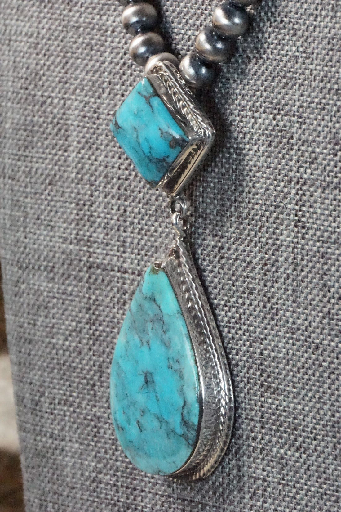 Turquoise & Sterling Silver Necklace - Loretta Delgarito