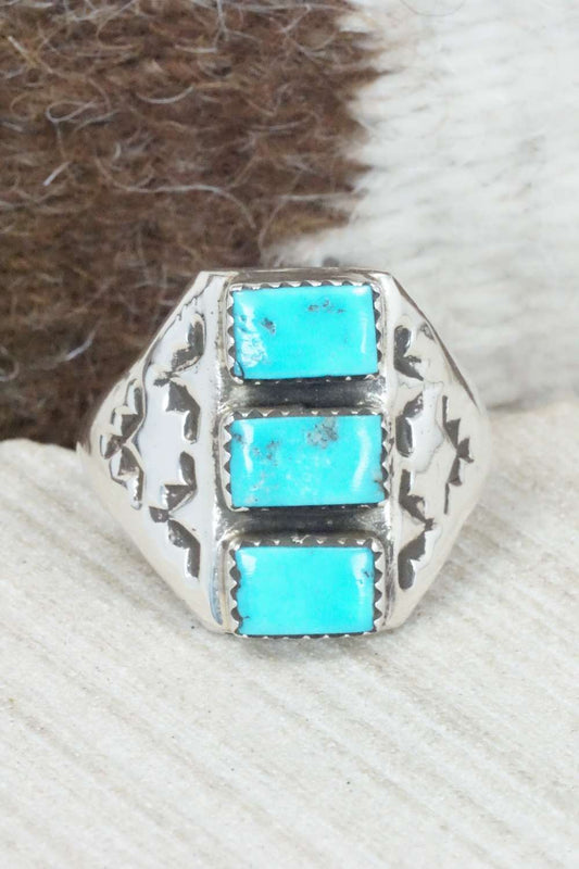Turquoise & Sterling Silver Ring - Pauline Nelson - Size 14.5