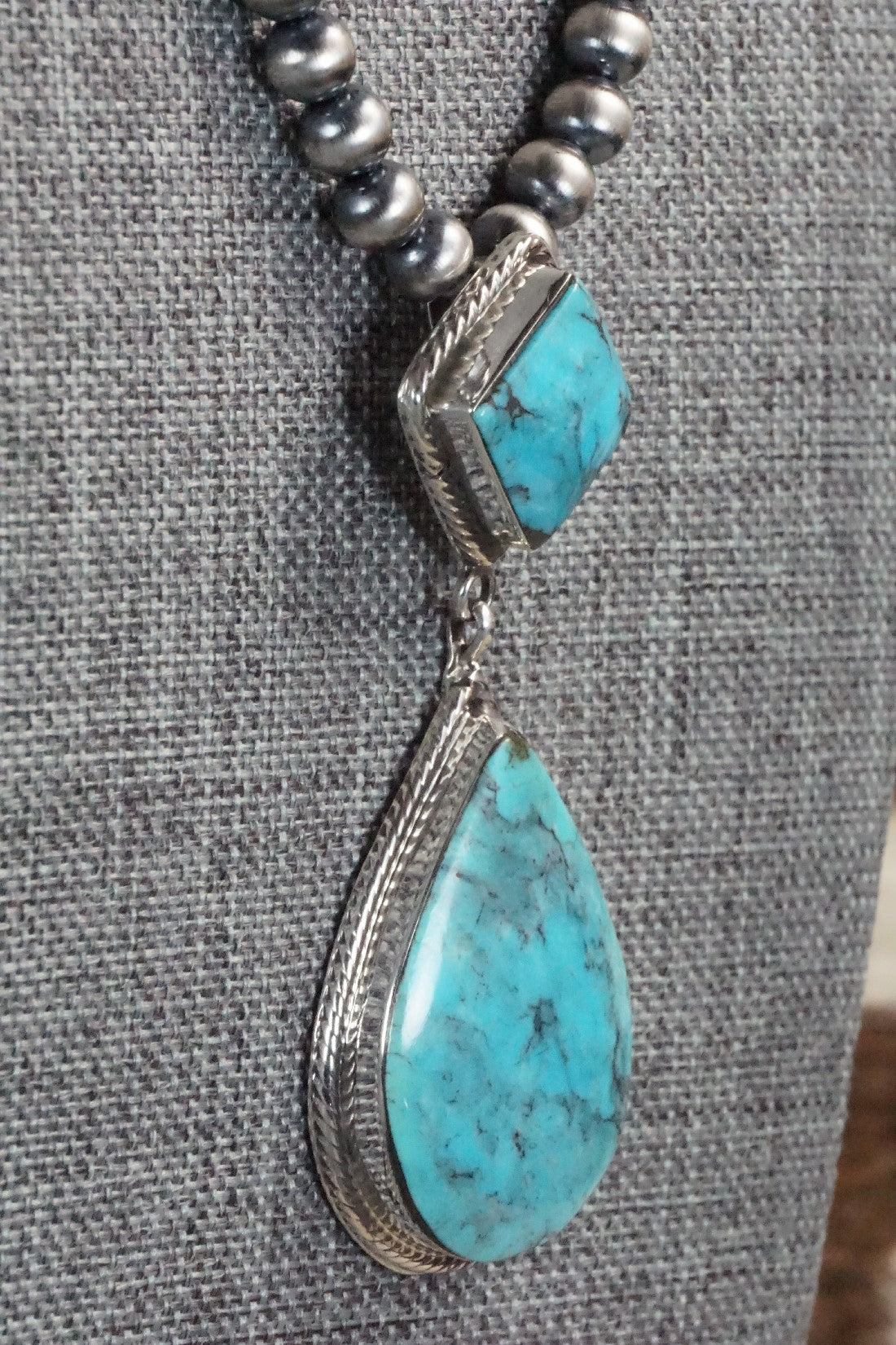 Turquoise & Sterling Silver Necklace - Loretta Delgarito