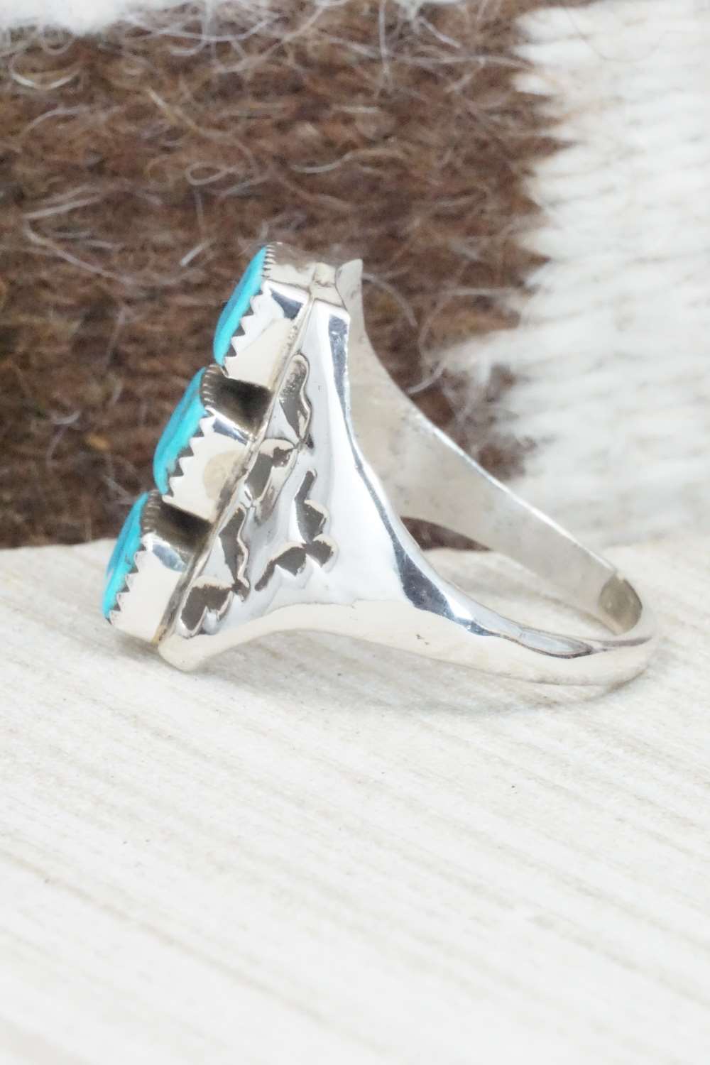 Turquoise & Sterling Silver Ring - Pauline Nelson - Size 14.5