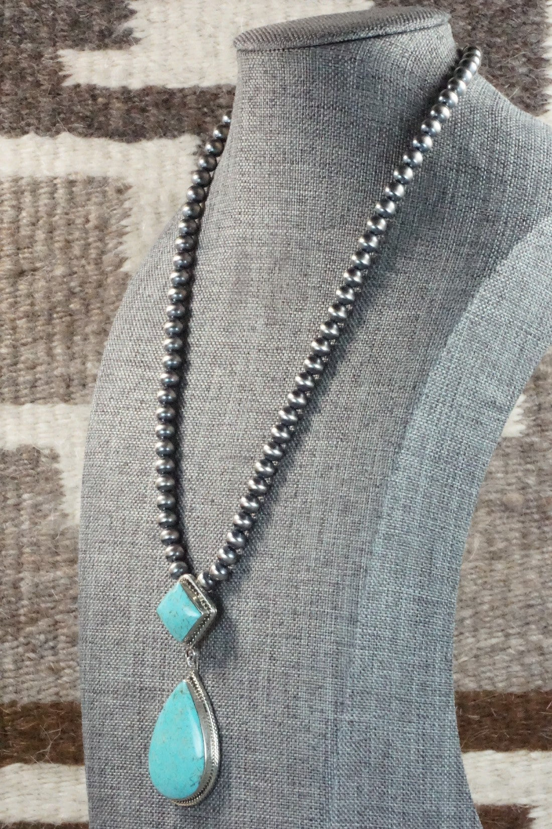 Turquoise & Sterling Silver Necklace - Loretta Delgarito