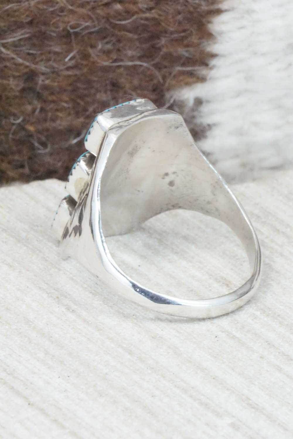 Turquoise & Sterling Silver Ring - Pauline Nelson - Size 14.5