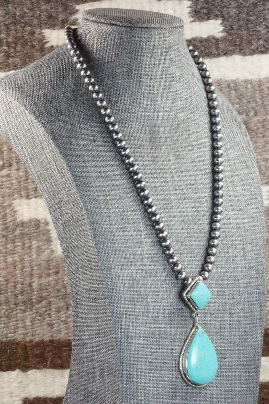 Turquoise & Sterling Silver Necklace - Loretta Delgarito