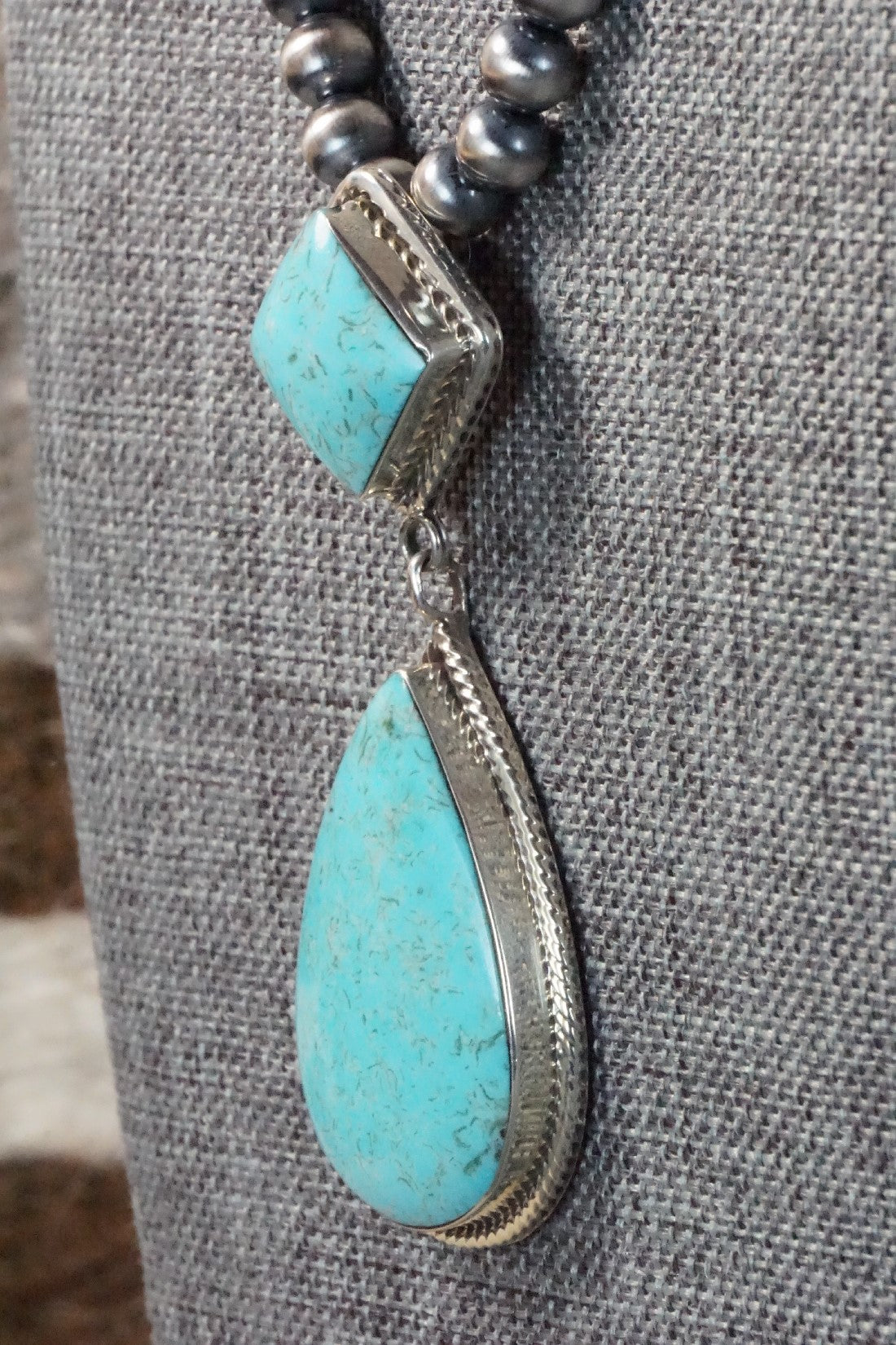 Turquoise & Sterling Silver Necklace - Loretta Delgarito