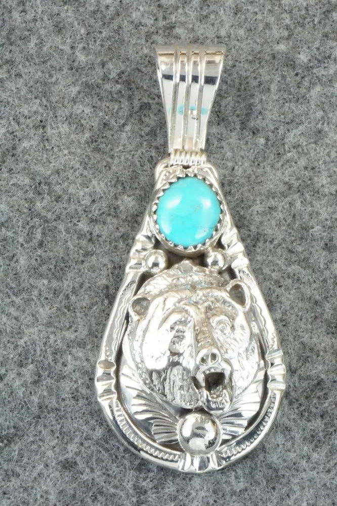 Turquoise and Sterling Silver Pendant - Henry Attakai