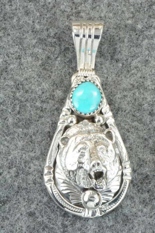Turquoise and Sterling Silver Pendant - Henry Attakai