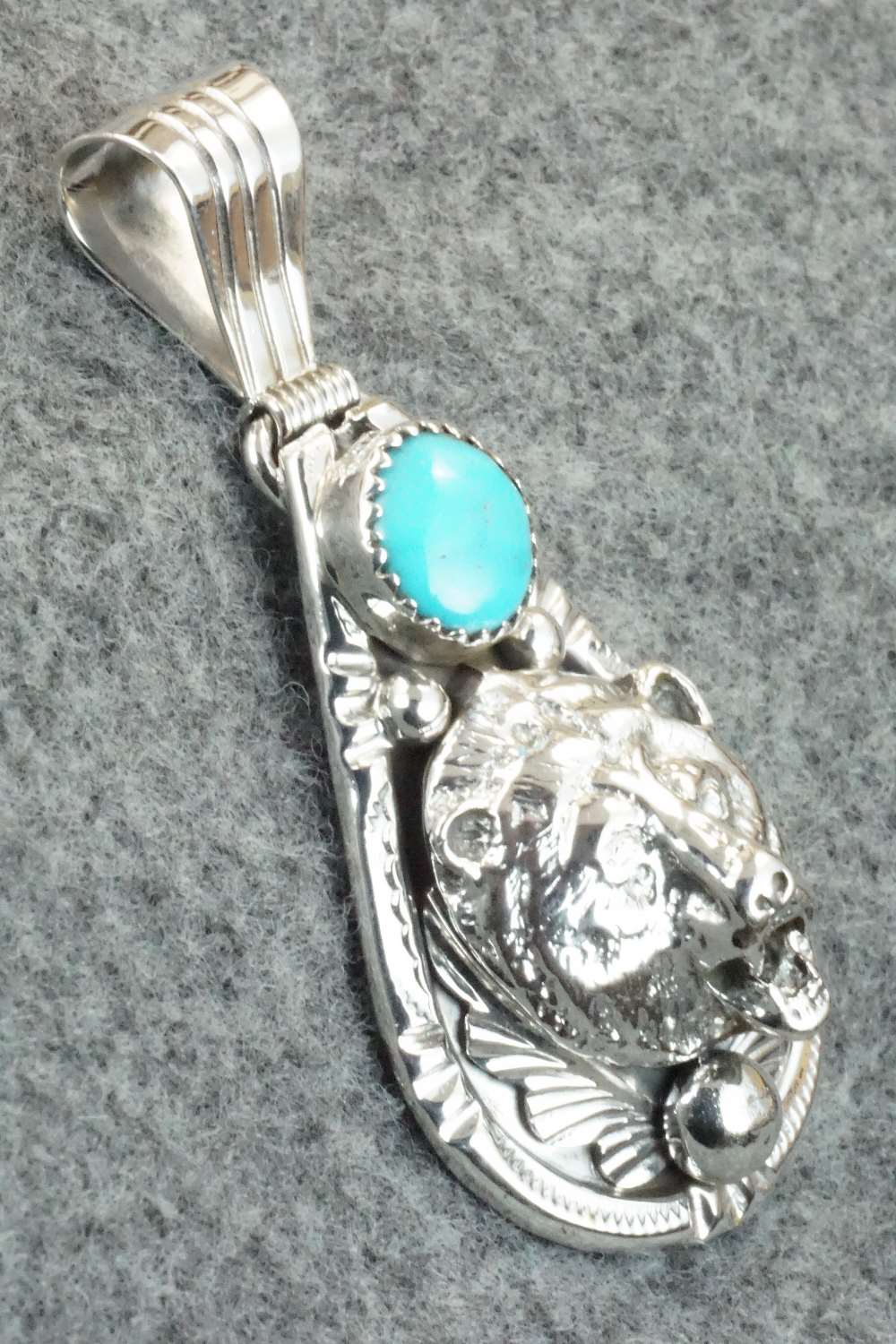 Turquoise and Sterling Silver Pendant - Henry Attakai
