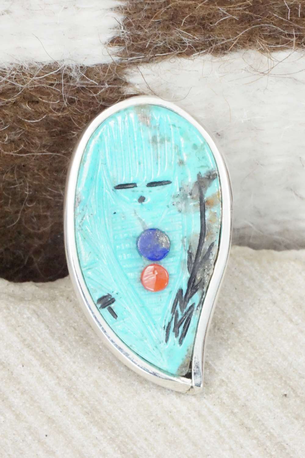 Turquoise & Sterling Silver Ring - Gloria Chattin - Size 6.75