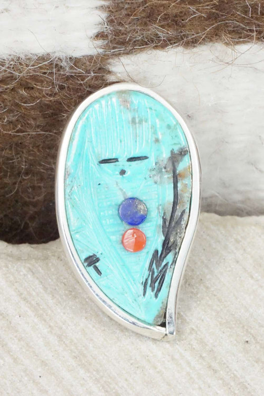 Turquoise & Sterling Silver Ring - Gloria Chattin - Size 6.75