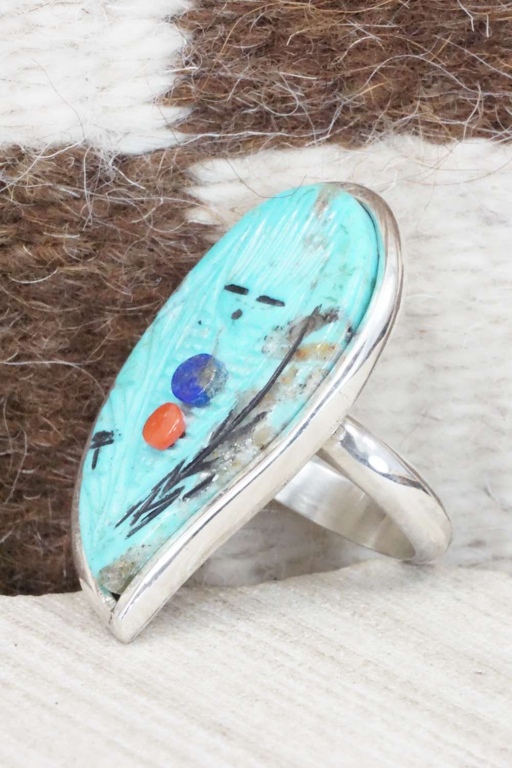 Turquoise & Sterling Silver Ring - Gloria Chattin - Size 6.75