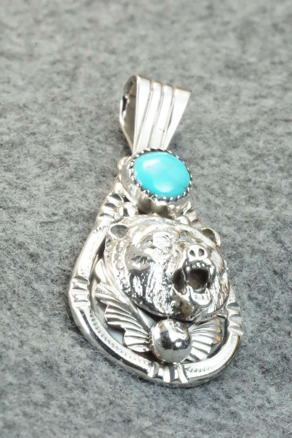 Turquoise and Sterling Silver Pendant - Henry Attakai
