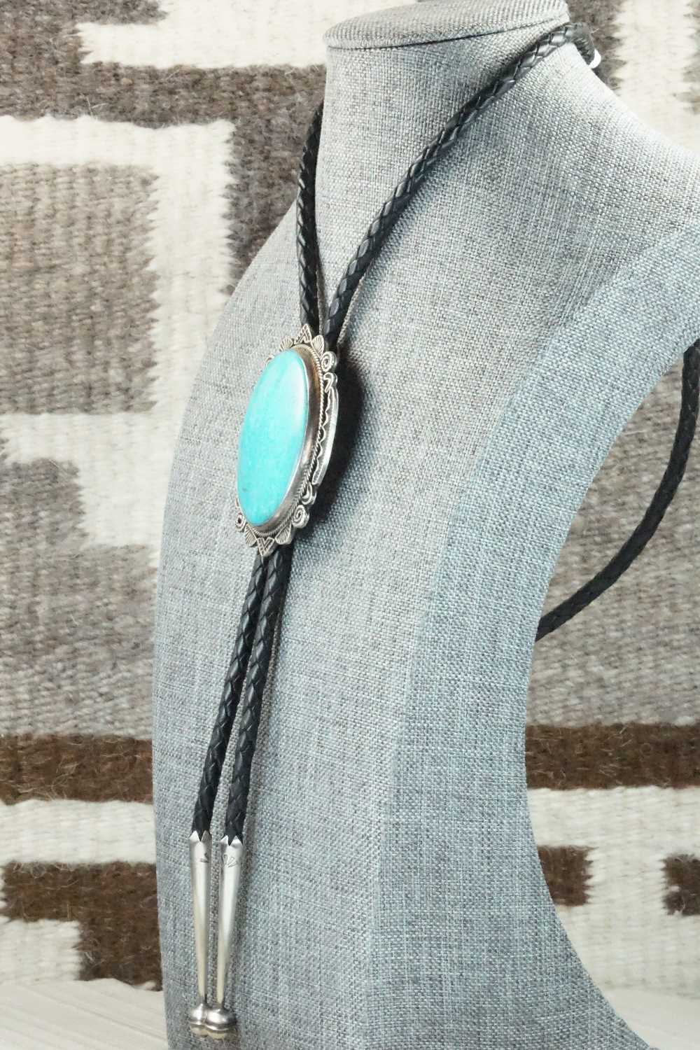 Turquoise & Sterling Silver Bolo Tie - Navajo