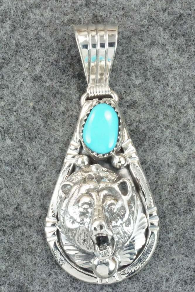 Turquoise and Sterling Silver Pendant - Henry Attakai