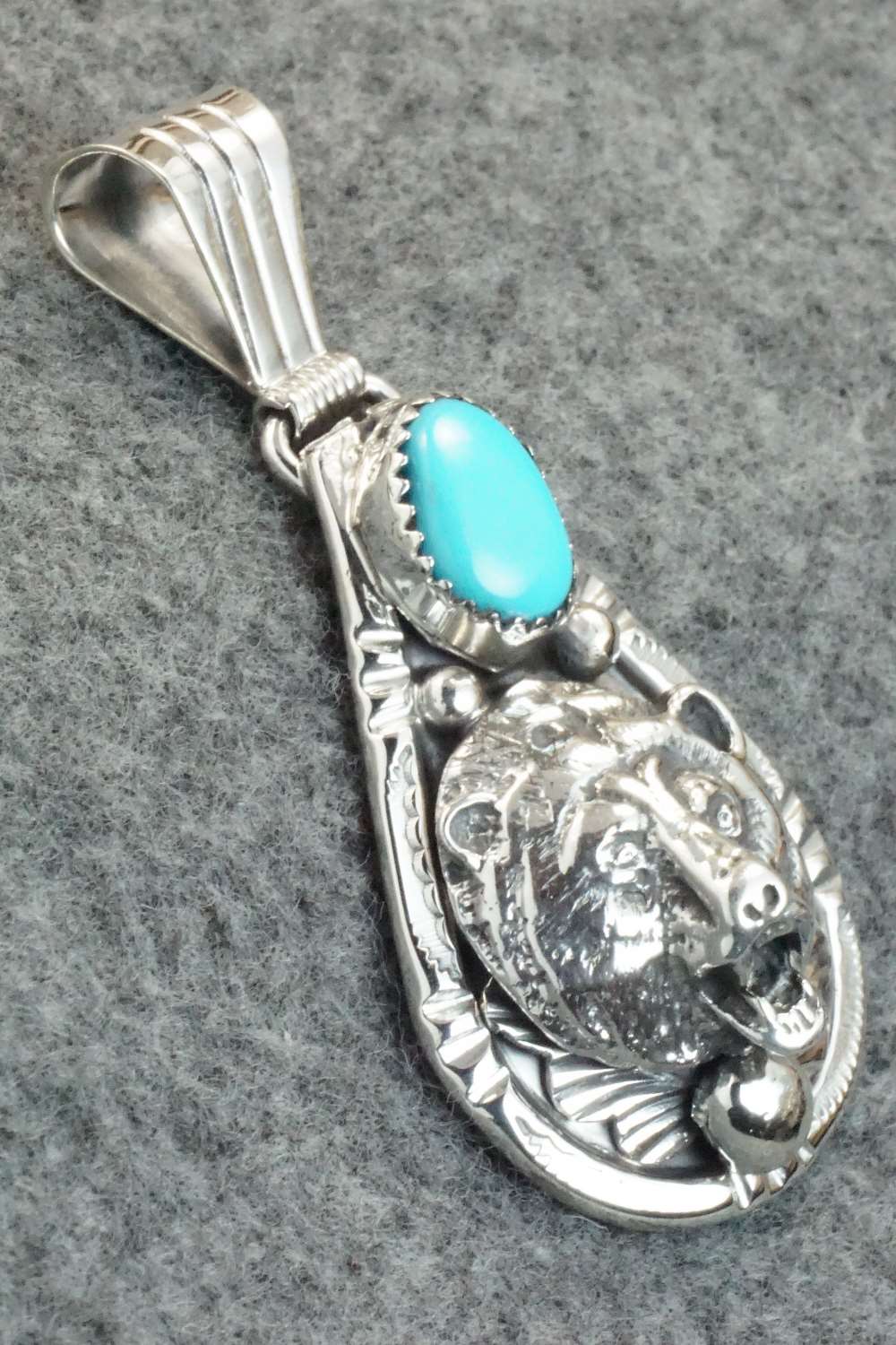 Turquoise and Sterling Silver Pendant - Henry Attakai