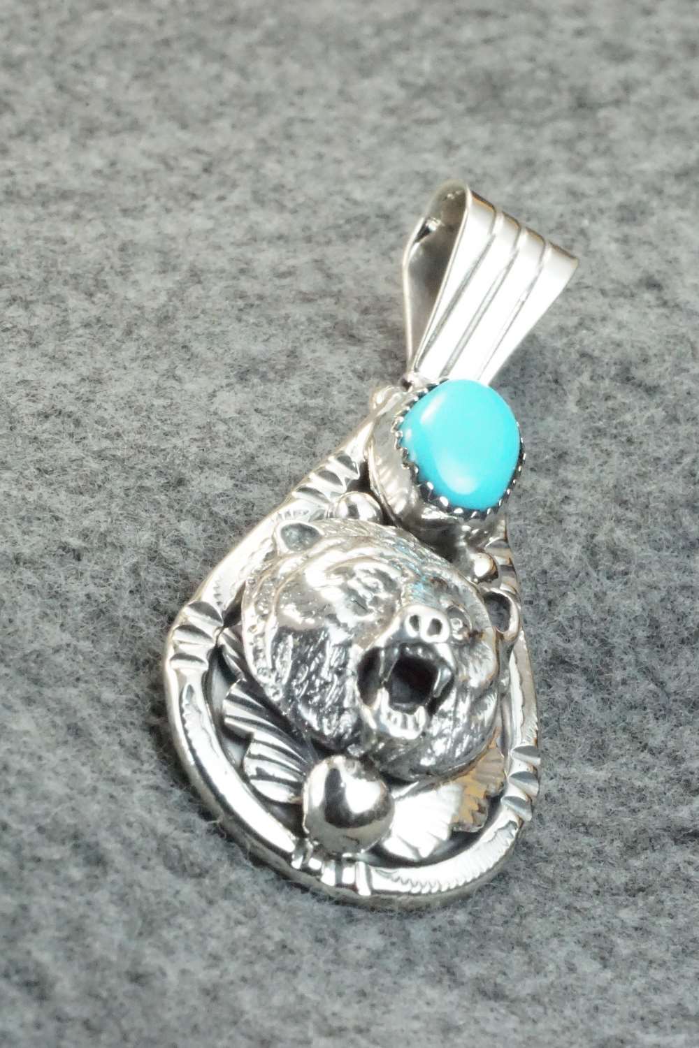 Turquoise and Sterling Silver Pendant - Henry Attakai