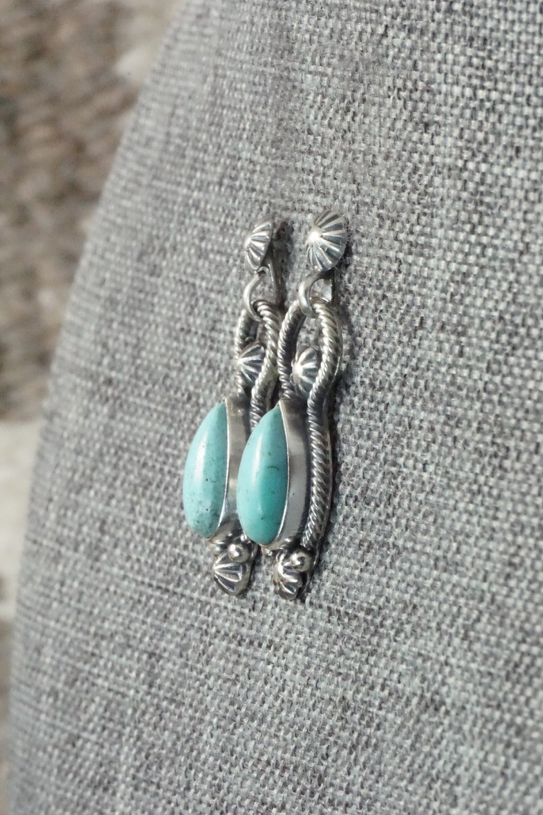 Turquoise & Sterling Silver Earrings - Verley Betone