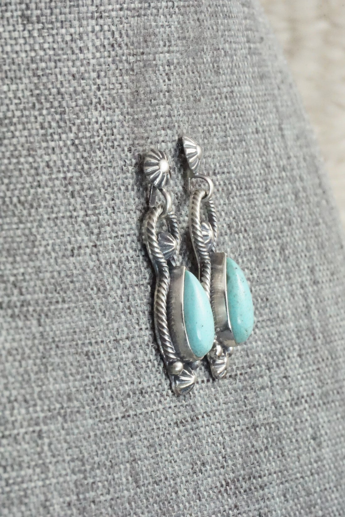 Turquoise & Sterling Silver Earrings - Verley Betone