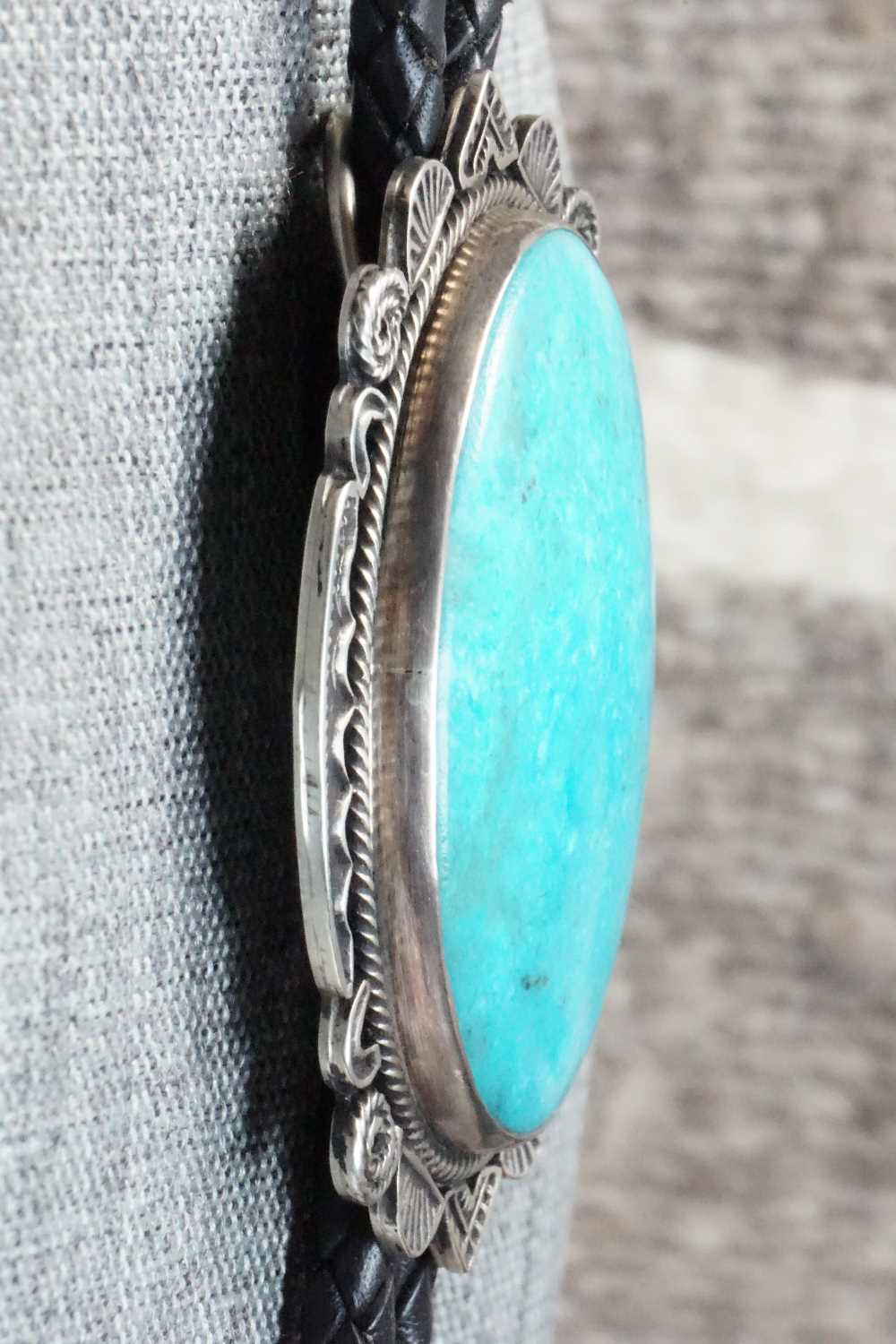 Turquoise & Sterling Silver Bolo Tie - Navajo