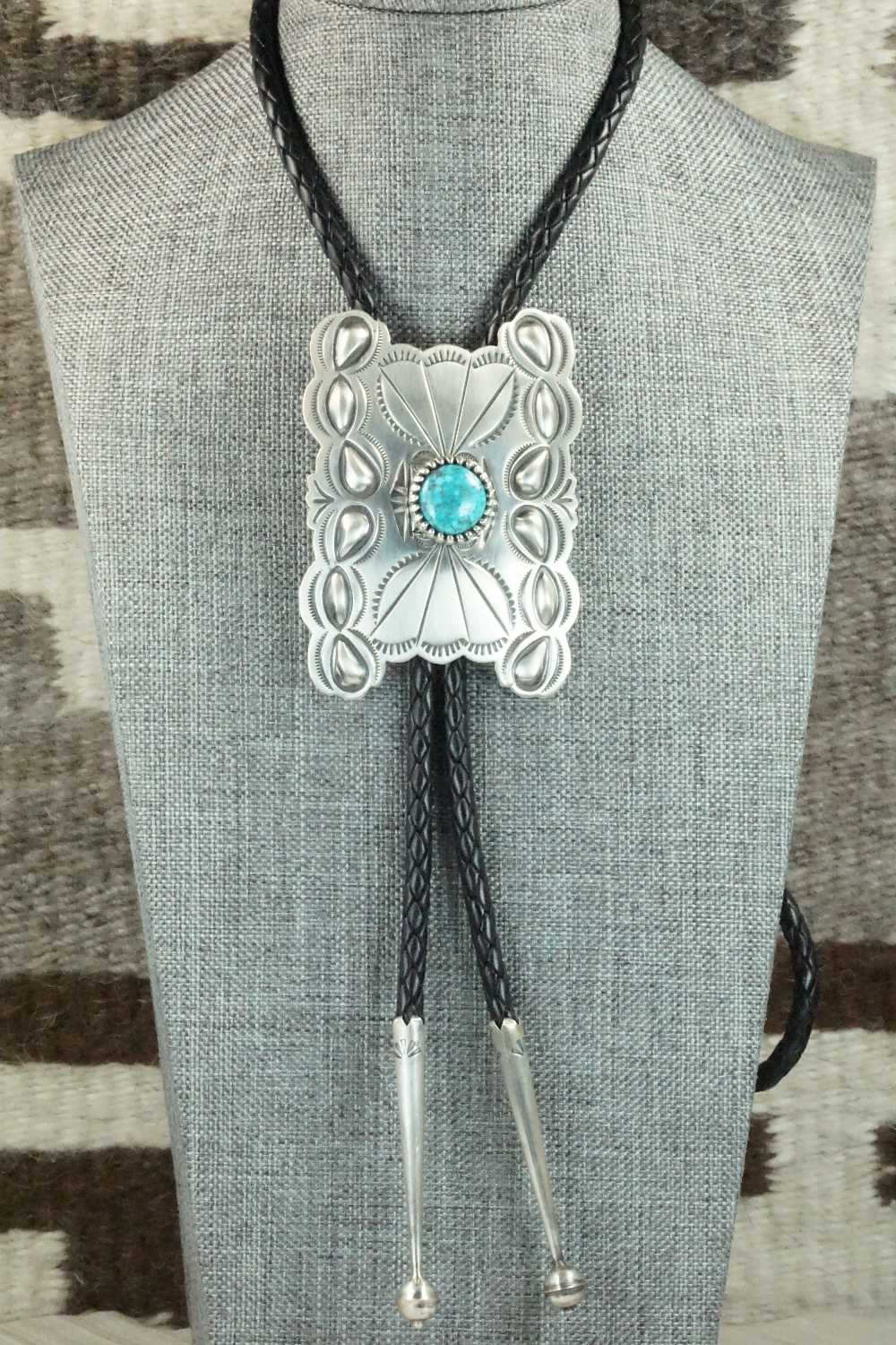 Turquoise & Sterling Silver Bolo Tie - B. Shorty