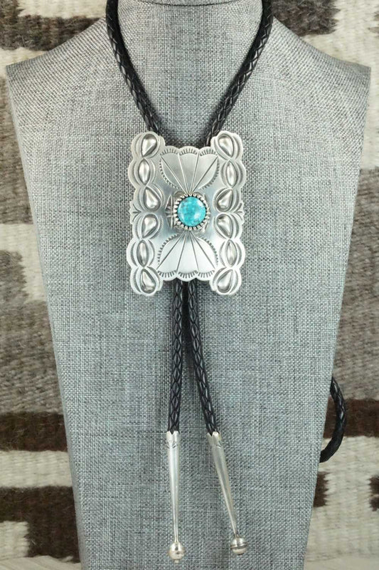 Turquoise & Sterling Silver Bolo Tie - B. Shorty