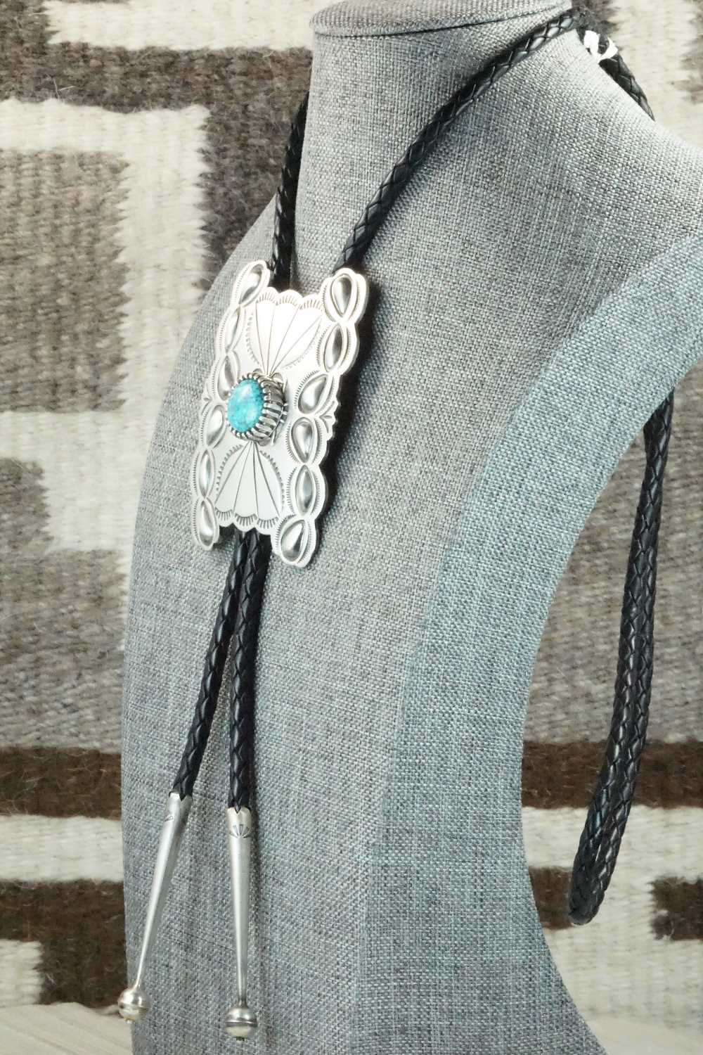 Turquoise & Sterling Silver Bolo Tie - B. Shorty
