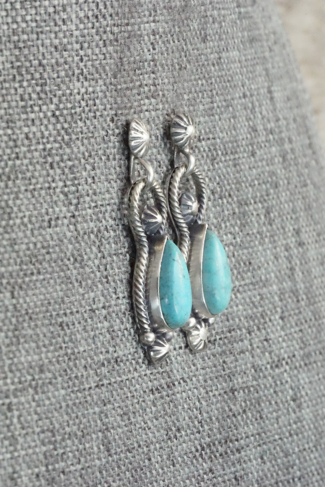 Turquoise & Sterling Silver Earrings - Verley Betone