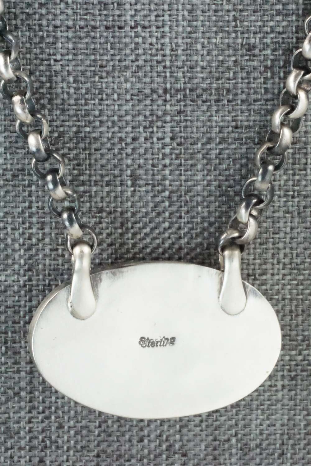 White Buffalo & Sterling Silver Necklace - Navajo