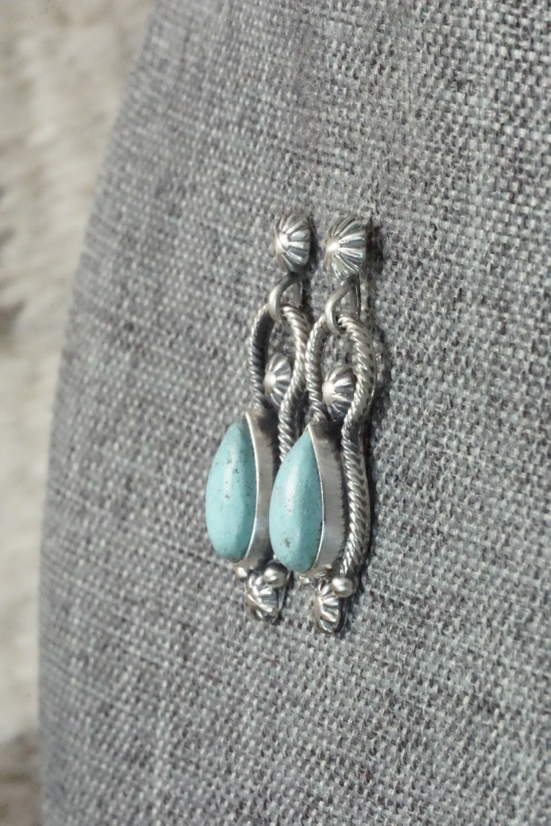 Turquoise & Sterling Silver Earrings - Verley Betone