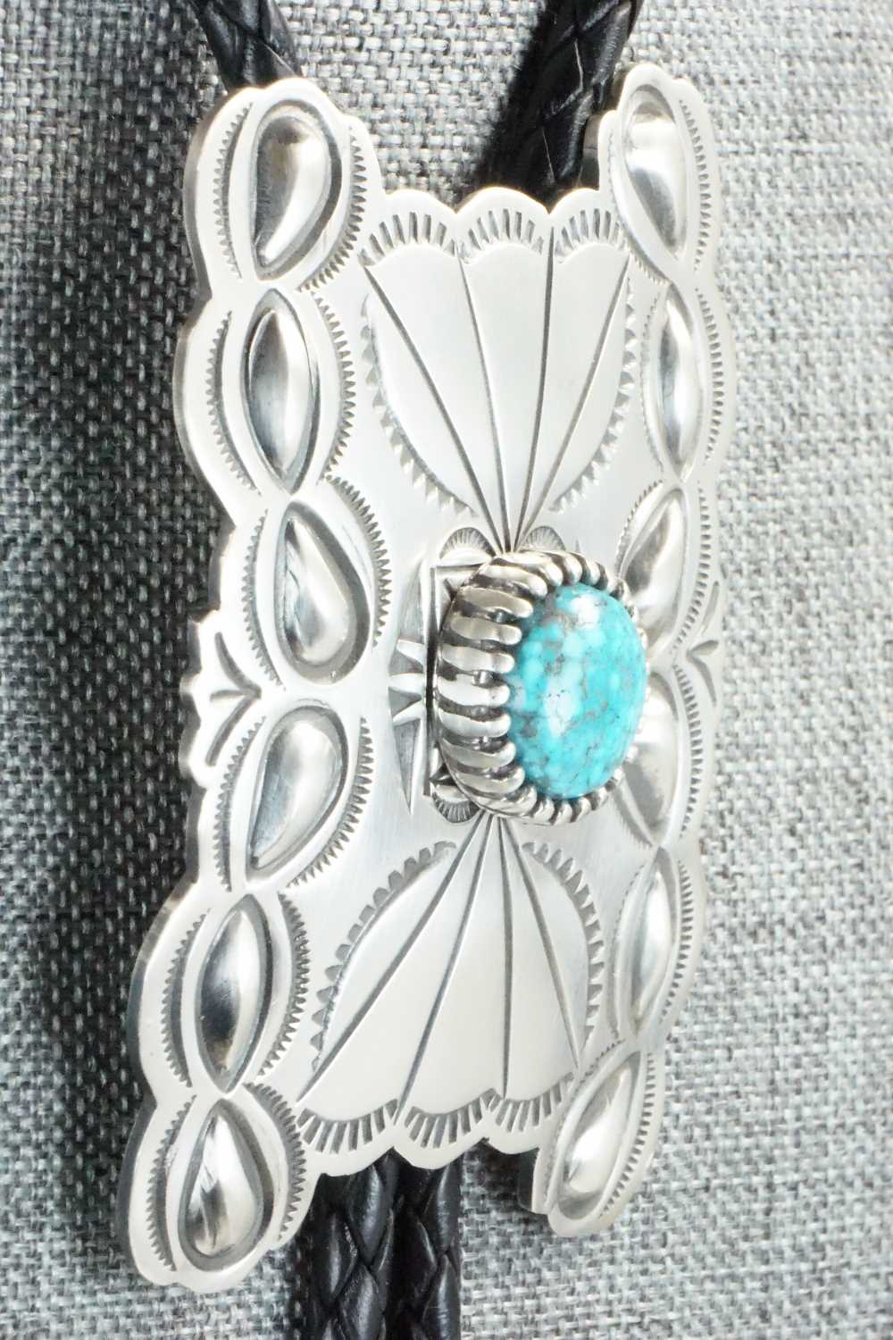 Turquoise & Sterling Silver Bolo Tie - B. Shorty