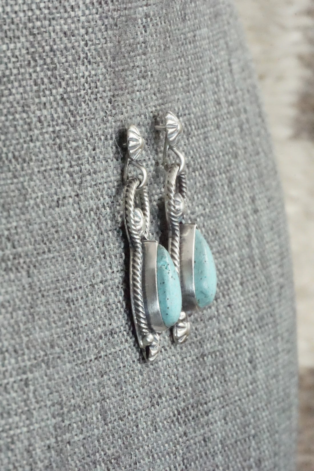 Turquoise & Sterling Silver Earrings - Verley Betone