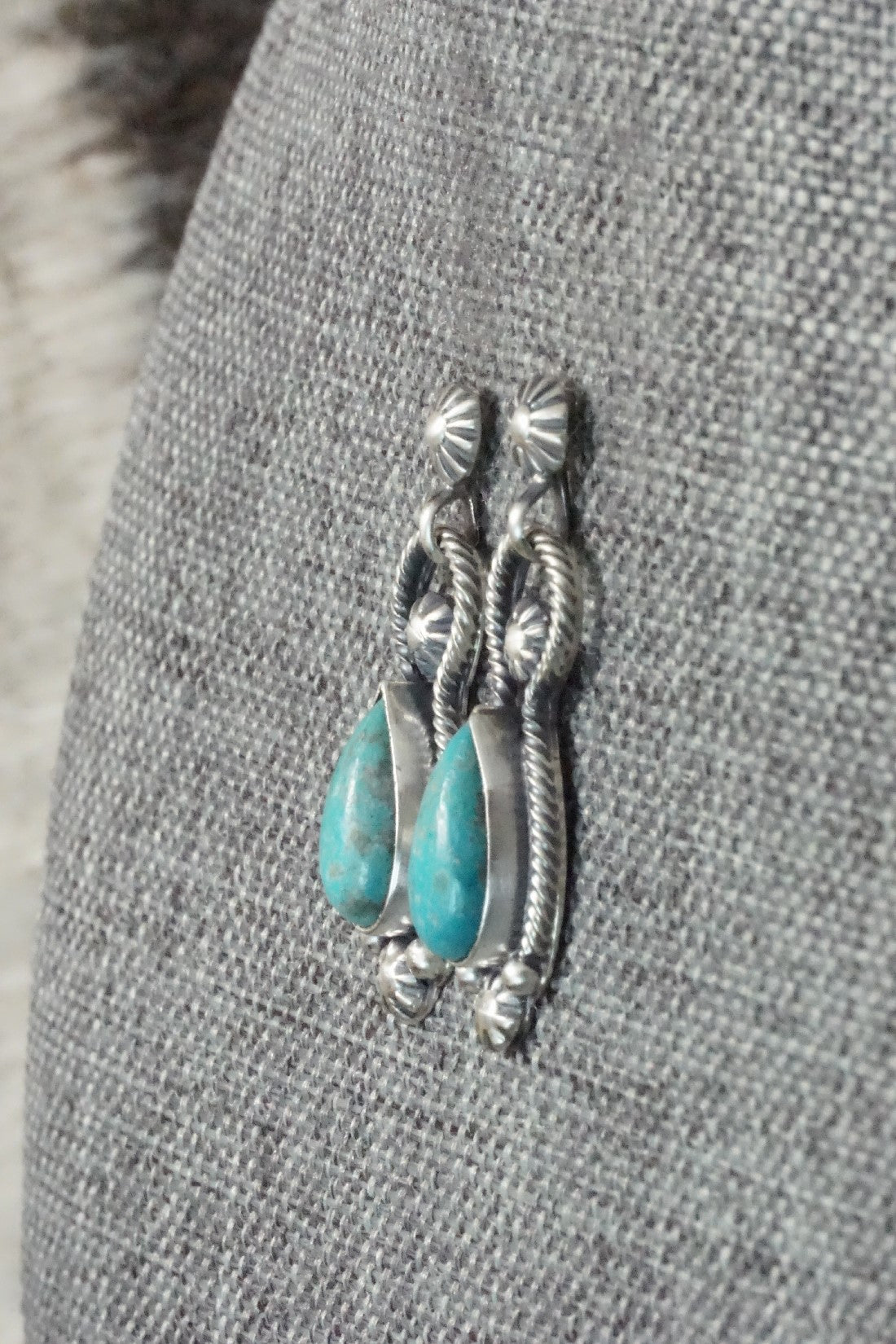 Turquoise & Sterling Silver Earrings - Verley Betone