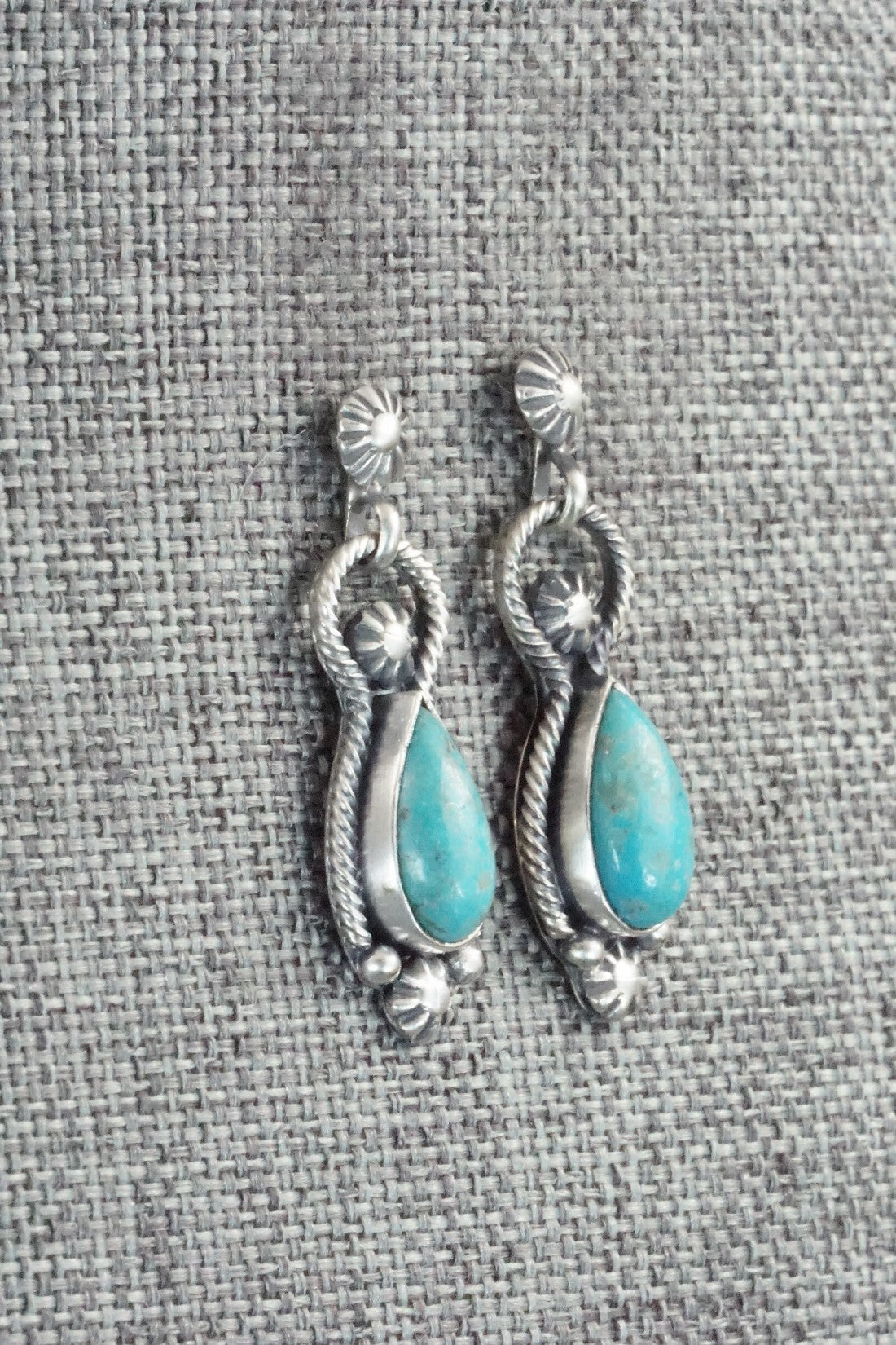 Turquoise & Sterling Silver Earrings - Verley Betone