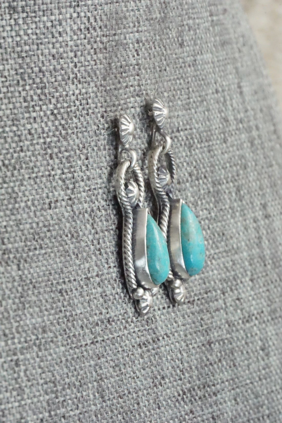 Turquoise & Sterling Silver Earrings - Verley Betone