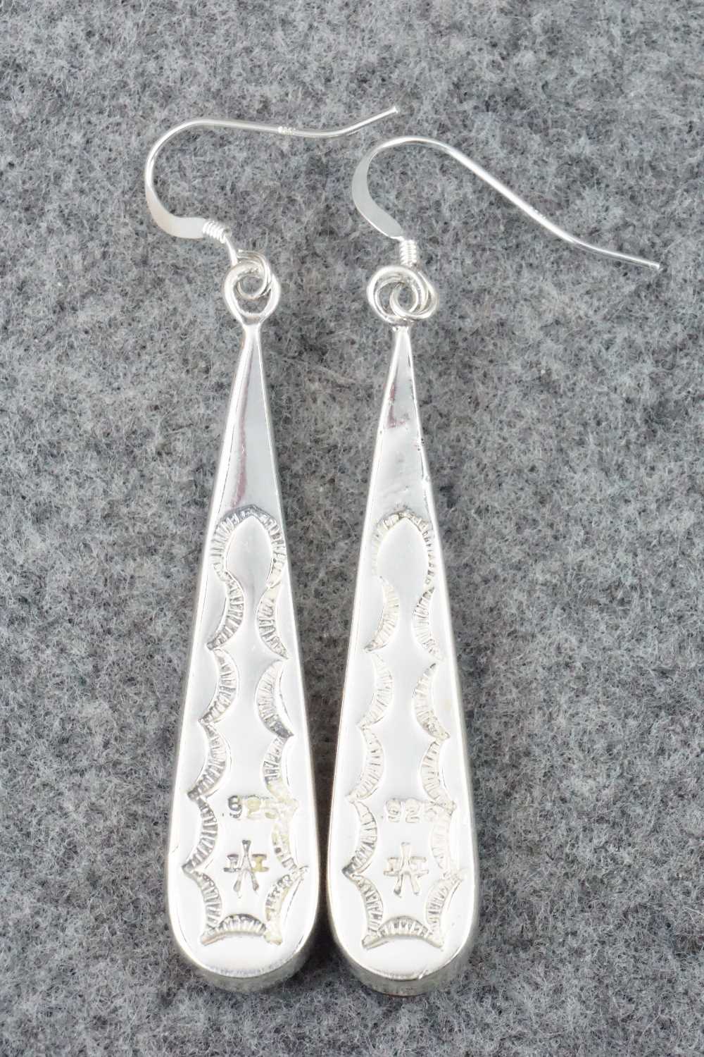Multi Stone & Sterling Silver Inlay Earrings - Navajo