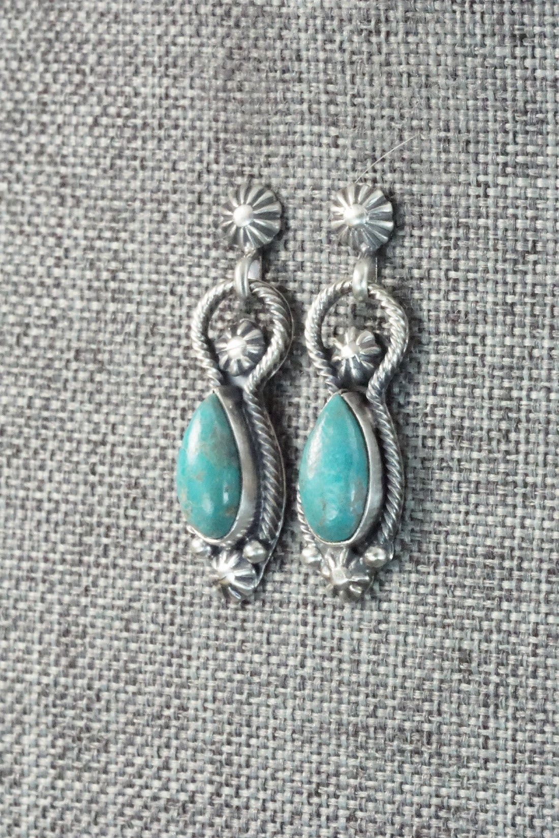 Turquoise & Sterling Silver Earrings - Verley Betone