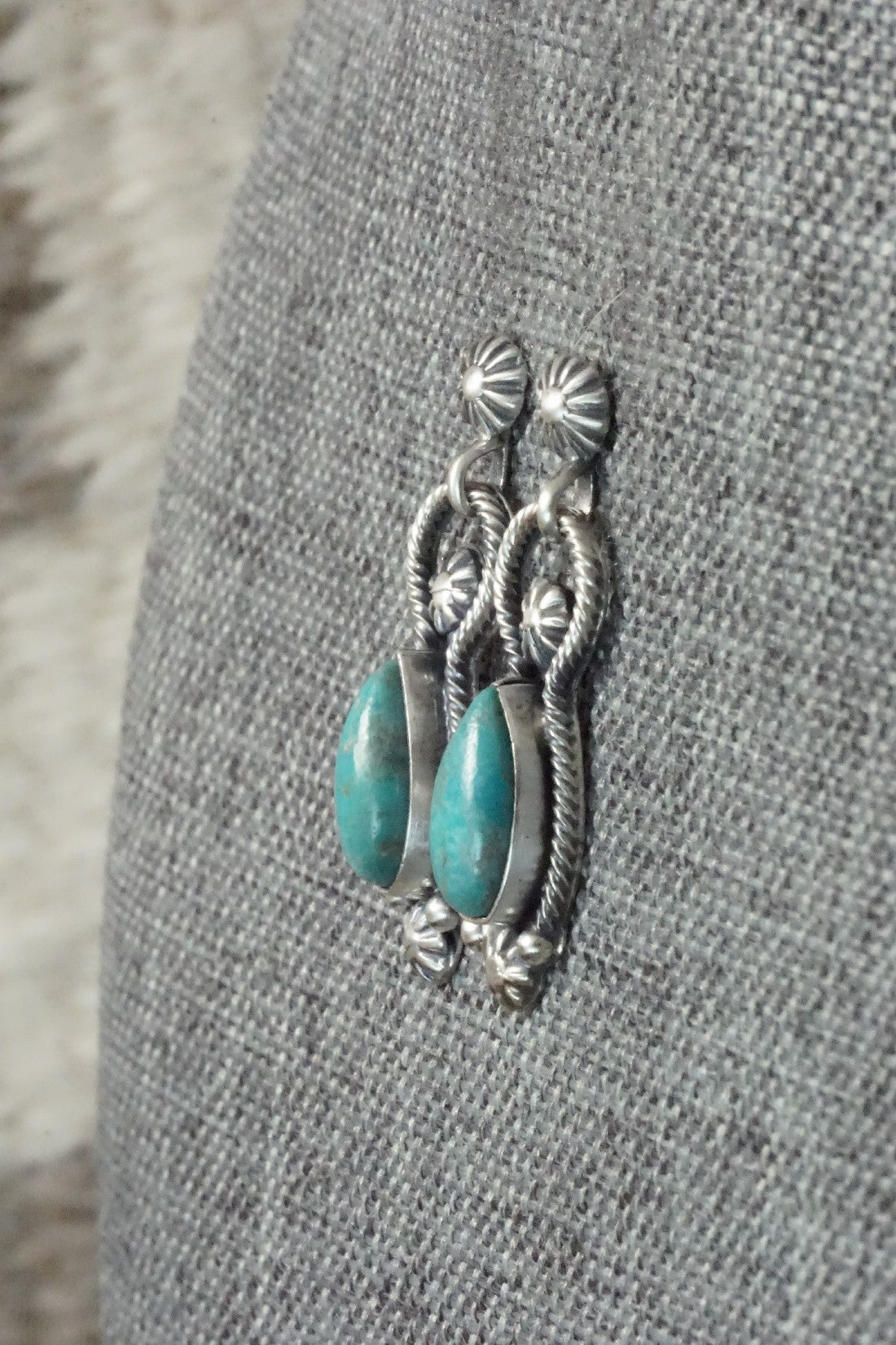 Turquoise & Sterling Silver Earrings - Verley Betone