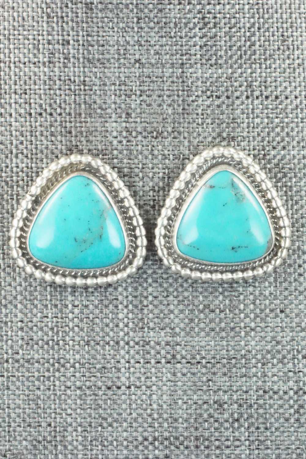 Turquoise & Sterling Silver Earrings - Navajo