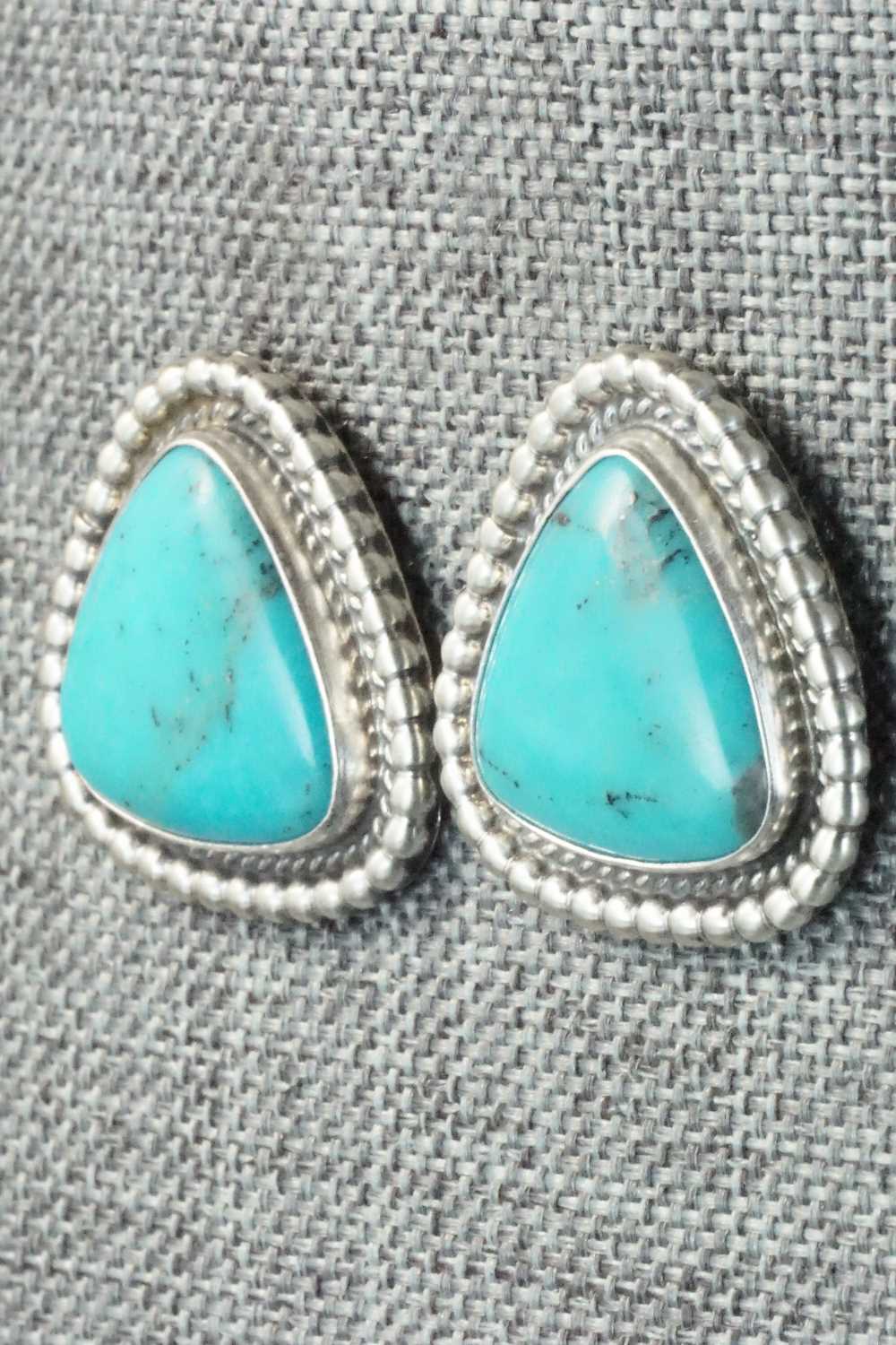 Turquoise & Sterling Silver Earrings - Navajo