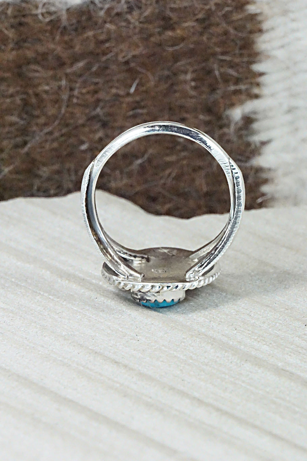 Turquoise & Sterling Silver Ring - Jeannette Saunders - Size 10