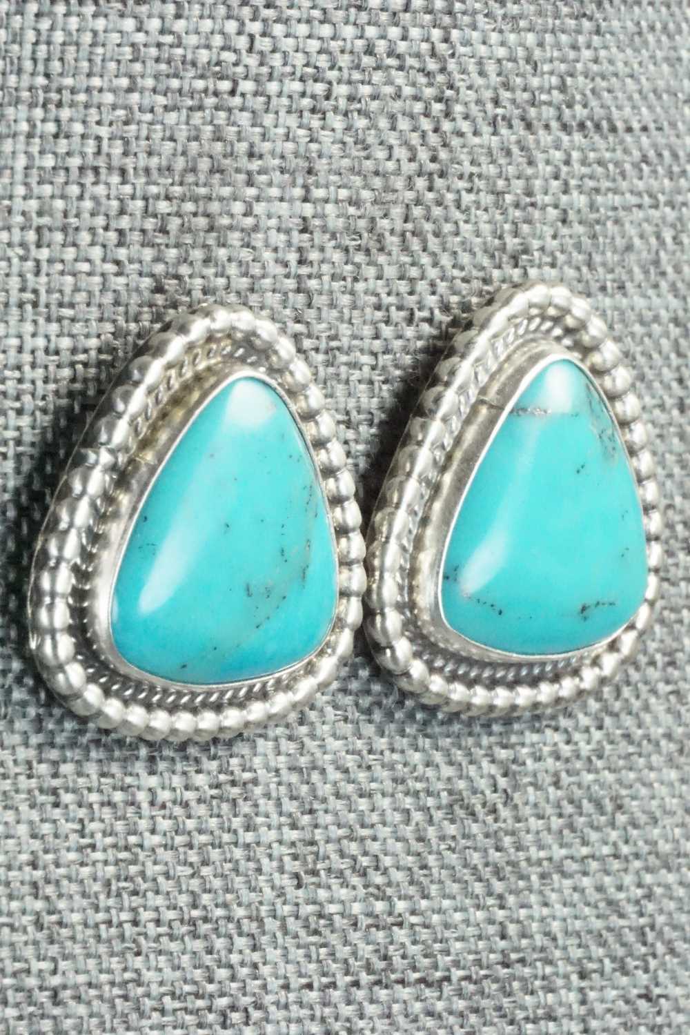 Turquoise & Sterling Silver Earrings - Navajo