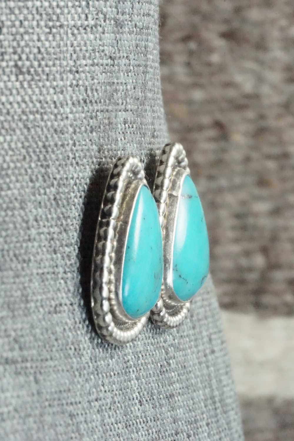 Turquoise & Sterling Silver Earrings - Navajo