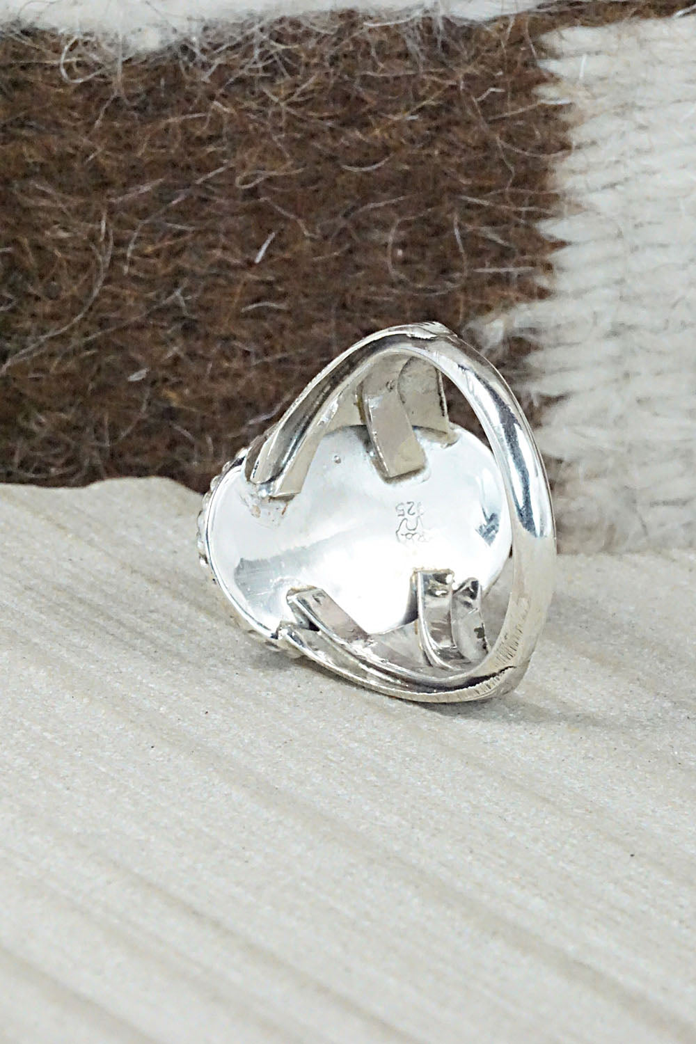 Turquoise & Sterling Silver Ring - Jeannette Saunders - Size 11
