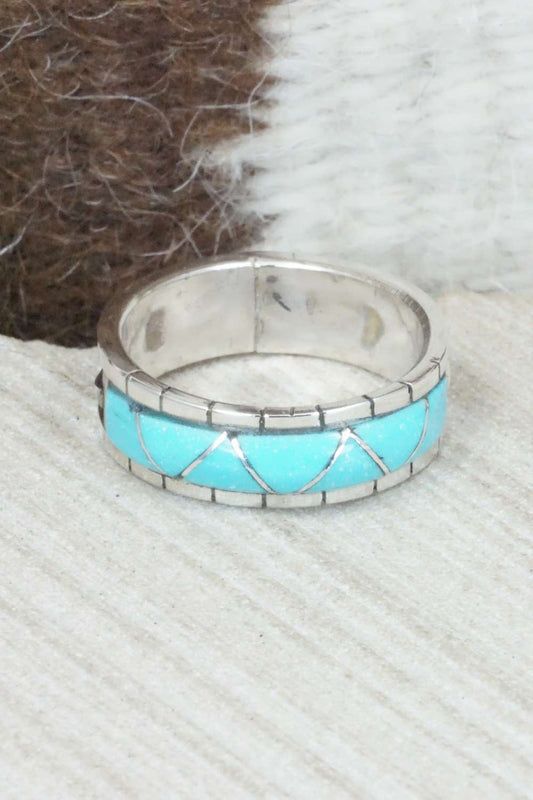 Turquoise & Sterling Silver Ring - Phyllis Lucio - Size 11.75